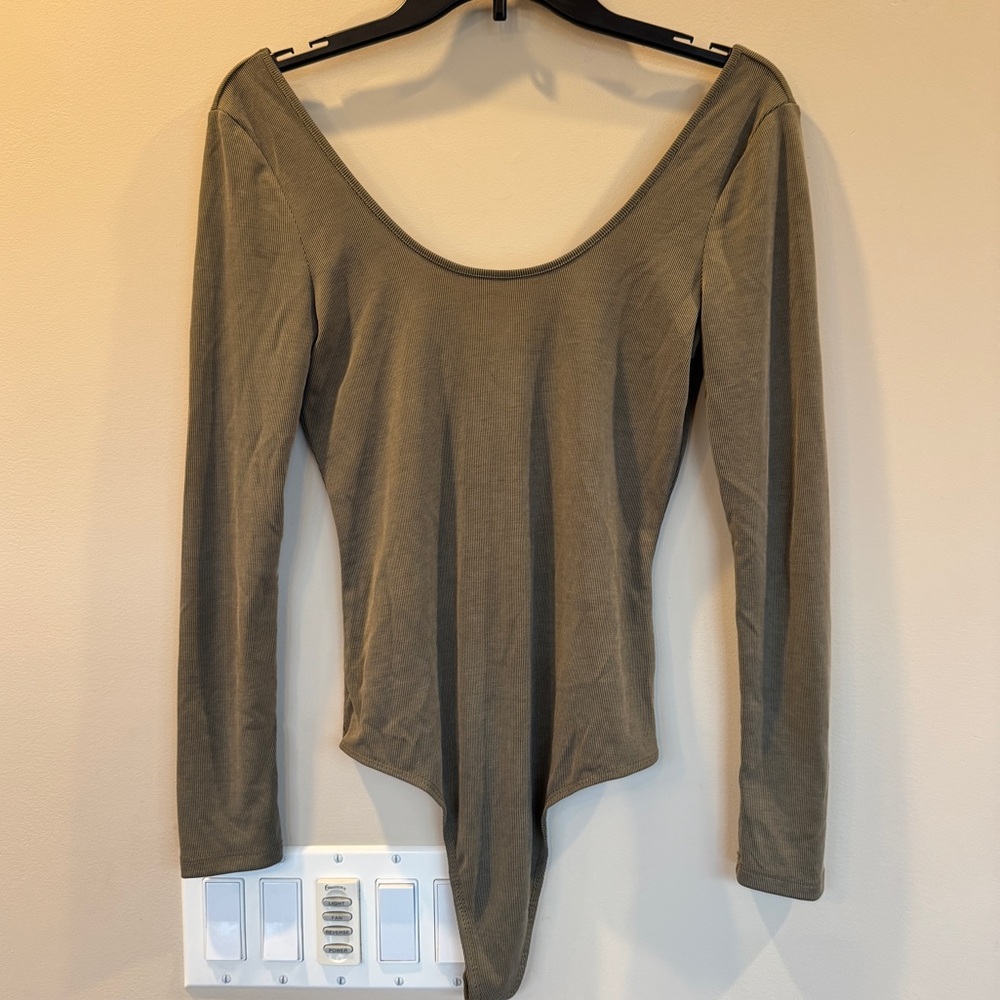 Vestique Under the Weather Olive Long Sleeve Bodysuit